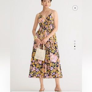 Jcrew v neck smoked waist cotton poplin dress size 4 New w/out tags